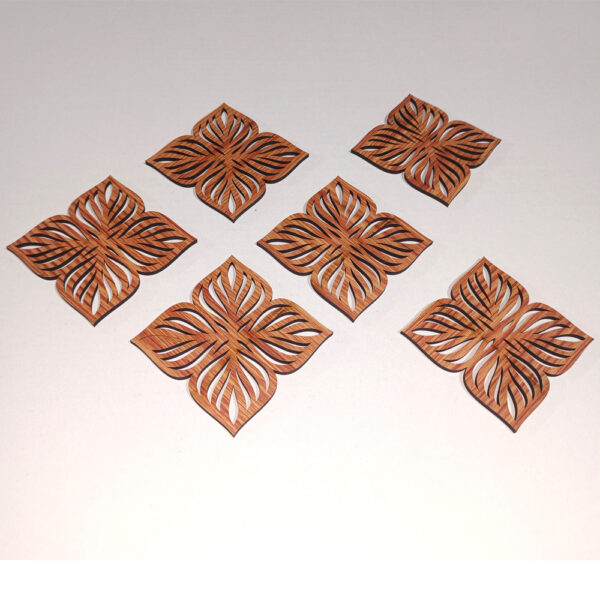 Elegant Wooden Flower Coaster