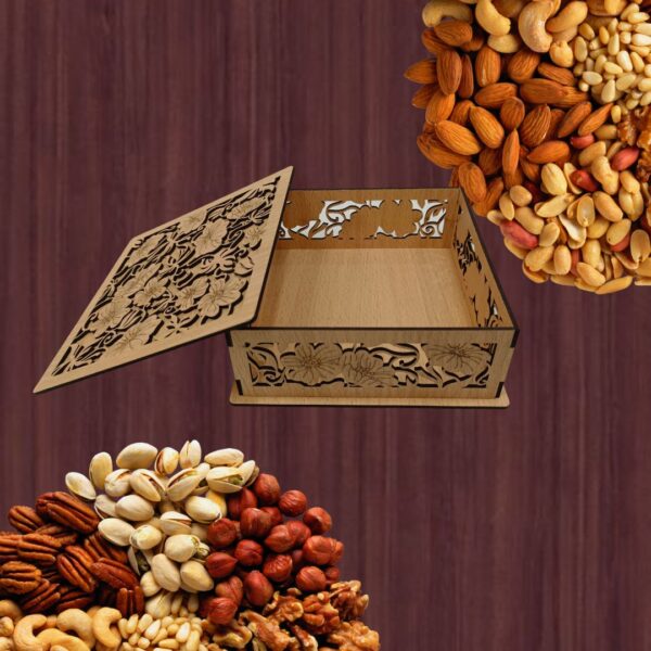 MDF Flower Cutting Design Dry Fruits Box